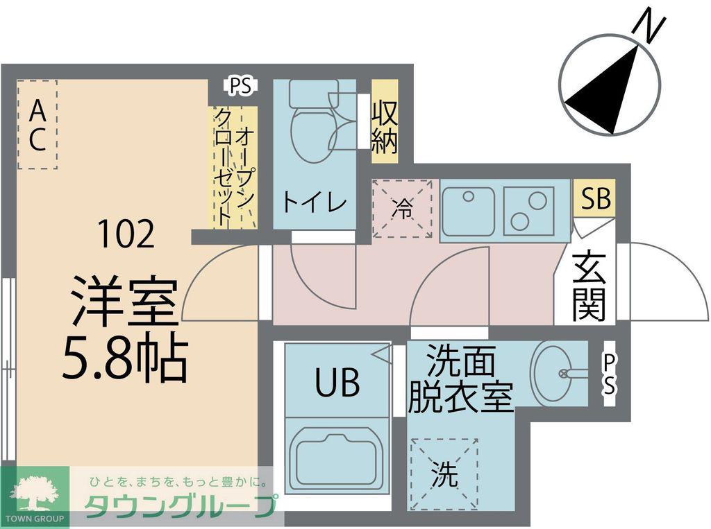 カインドネス南雪谷II(1K/1階)の間取り写真