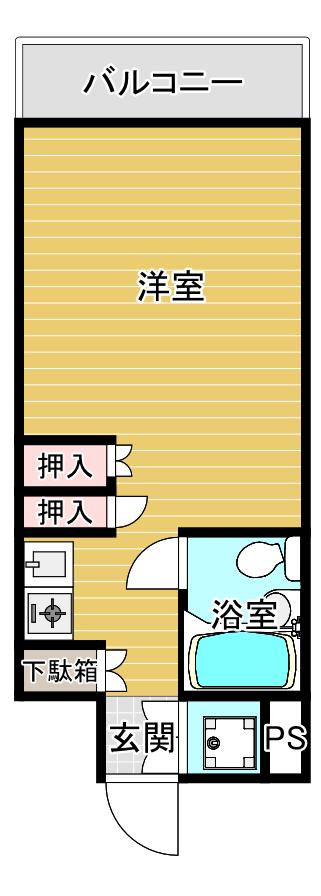 日興パレス都島(1K/5階)の間取り写真