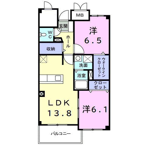 カーサ コレッタ(2LDK/1階)の間取り写真