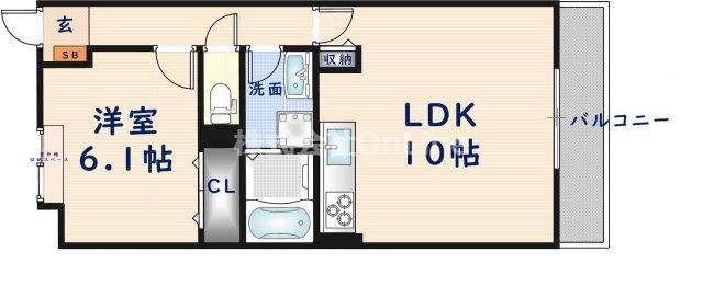 インペリアルライフ(1LDK/1階)の間取り写真