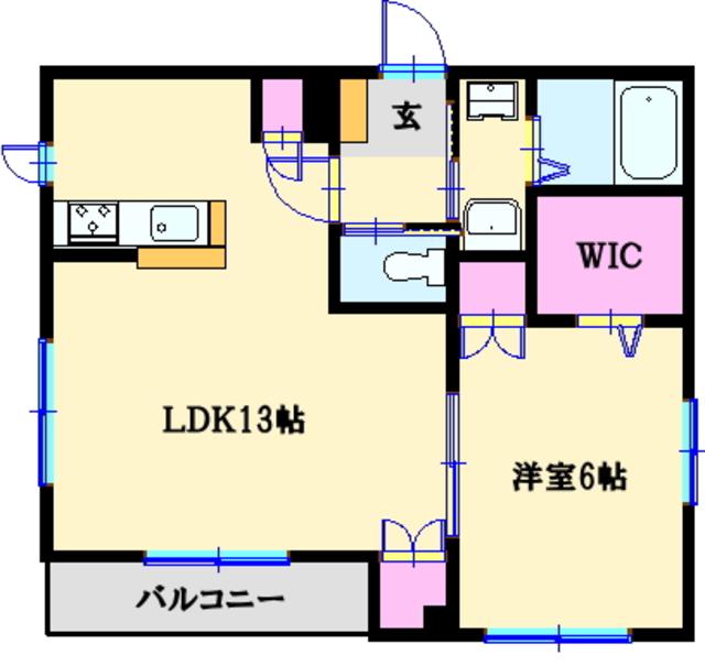 Eハウス(1LDK/2階)の間取り写真