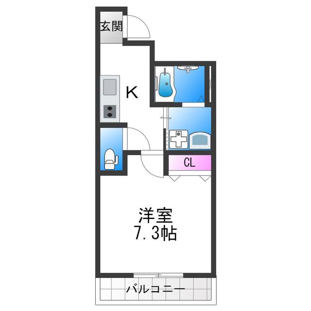 フジパレス平野郷I番館(1K/2階)の間取り写真