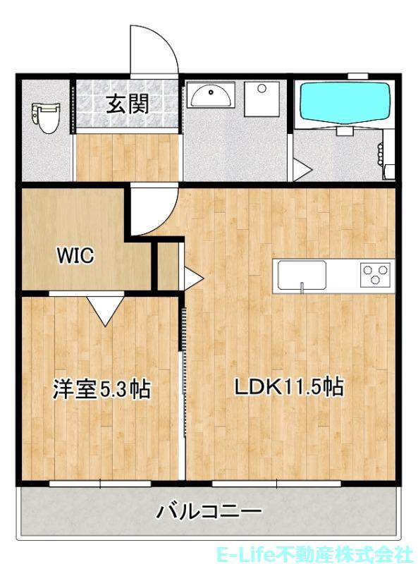 SHELL LEBEN八反田(1LDK/1階)の間取り写真