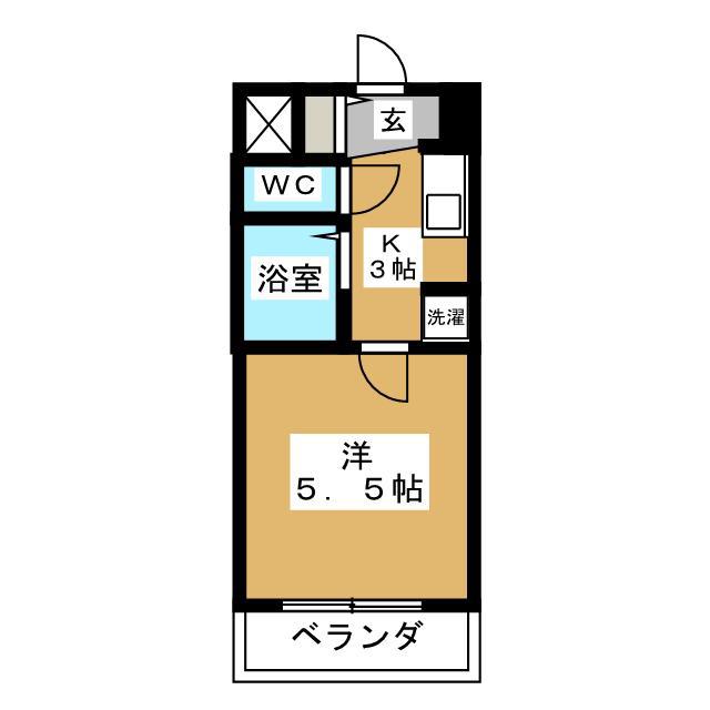 登戸内美コーポ(1K/2階)の間取り写真