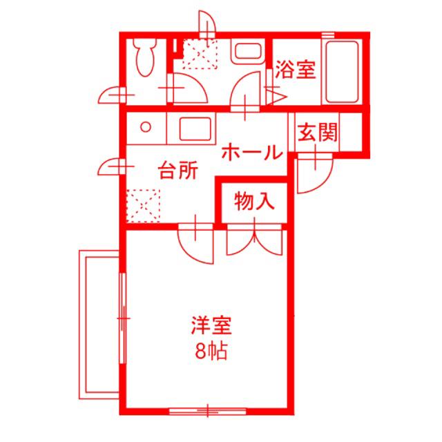 メゾンフレール(1K/1階)の間取り写真
