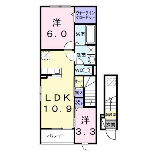 オハナハウス(2LDK/2階)の間取り写真