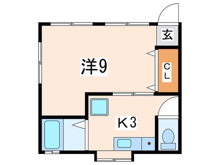 コーポ萩(1K/2階)の間取り写真