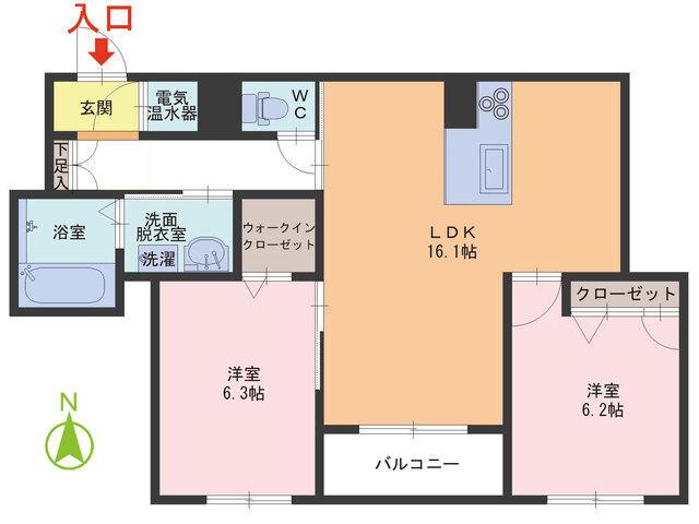 ラ グリナージュ(2LDK/1階)の間取り写真