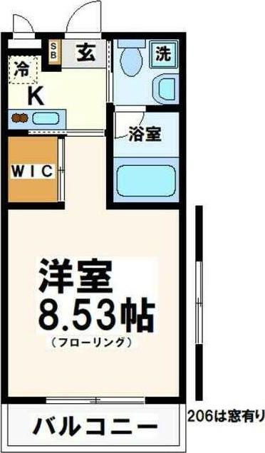 コンフォートヒルズ(1K/1階)の間取り写真