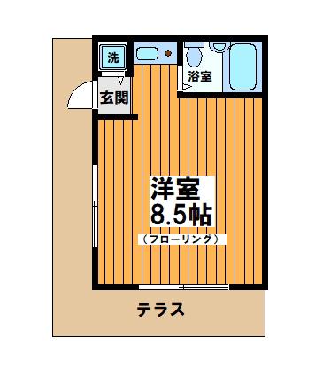 アパートメントアル(ワンルーム/1階)の間取り写真