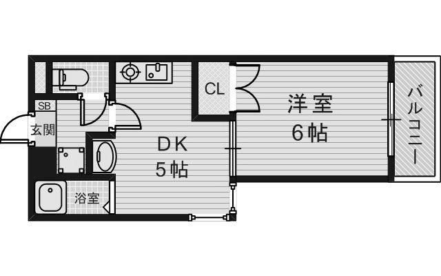 プリマベーラ西京極(1DK/4階)の間取り写真