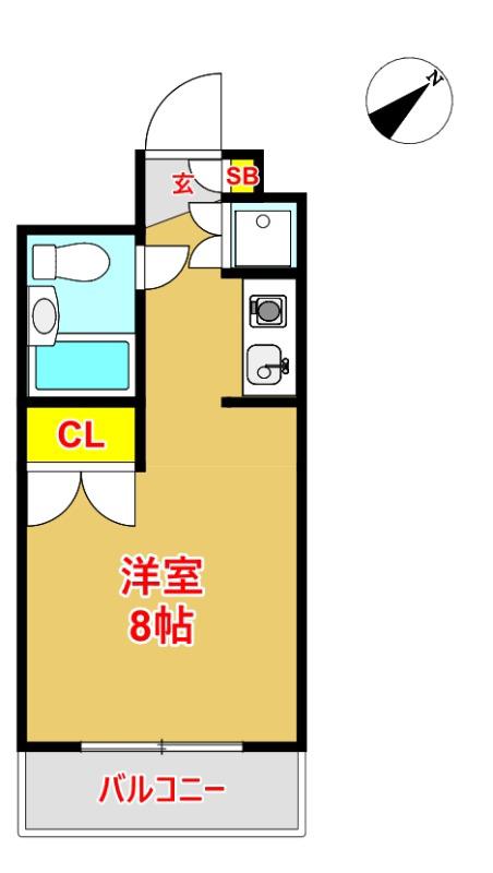 エスポワール祇園(ワンルーム/5階)の間取り写真