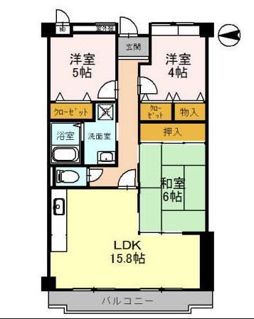 クリスタル(3LDK/4階)の間取り写真