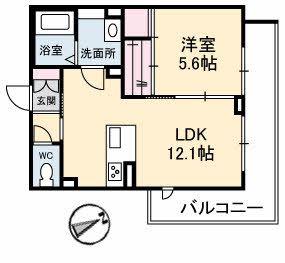 エストリア(1LDK/3階)の間取り写真