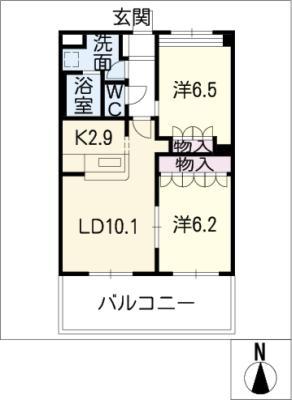 サニーパレス新田(2LDK/1階)の間取り写真