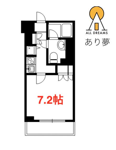 シティタワー横濱(1K/8階)の間取り写真