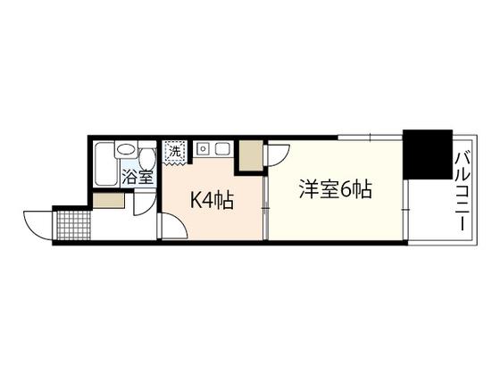 ダイアパレス舟入本町(1K/4階)の間取り写真