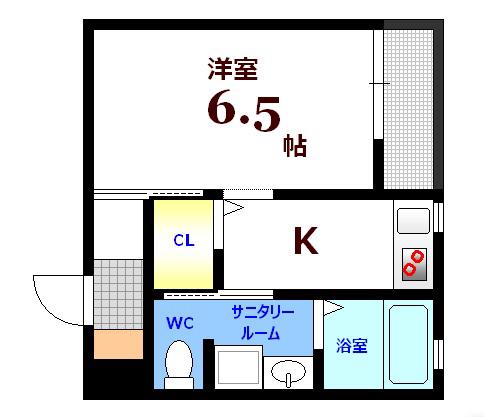 プレゼンス古市(1K/1階)の間取り写真