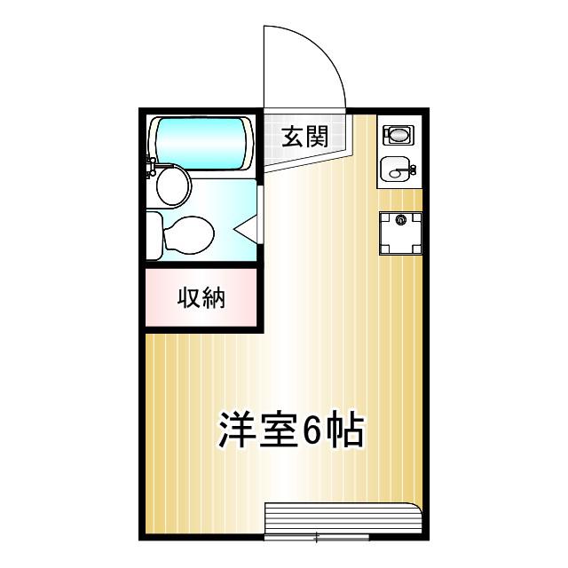 神谷コーポ明大前(ワンルーム/1階)の間取り写真