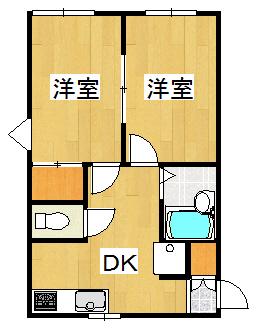 ダイシンハウス(2DK/1階)の間取り写真