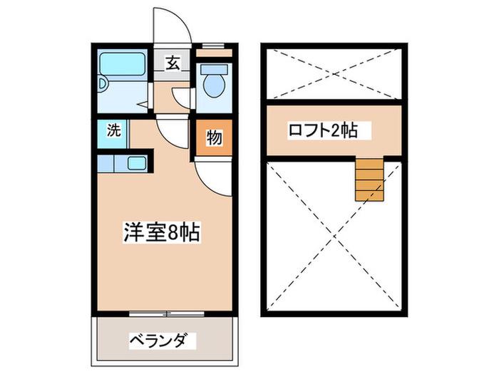 シーズカーサ(ワンルーム/1階)の間取り写真