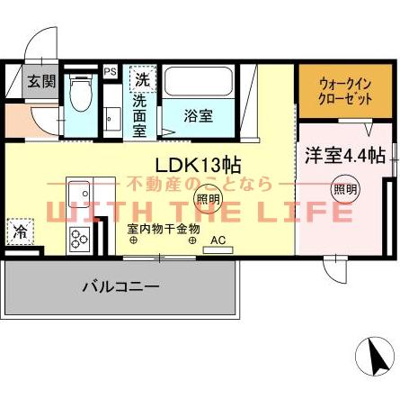 プラザ宮園(1LDK/2階)の間取り写真