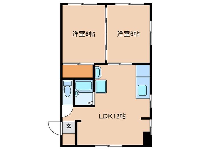 ステップイン金満(2LDK/5階)の間取り写真