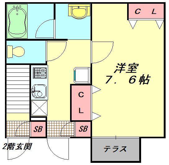 カーサ宮代(1K/1階)の間取り写真