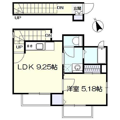 クレストアール(1LDK/2階)の間取り写真