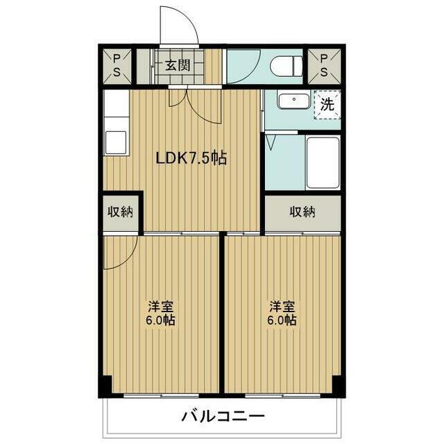 パラッツォ碑文谷(2LDK/3階)の間取り写真