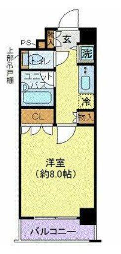 ラグジュアリーアパートメント西新宿(1K/2階)の間取り写真