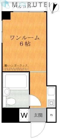 ユークレスト下小田中(ワンルーム/3階)の間取り写真