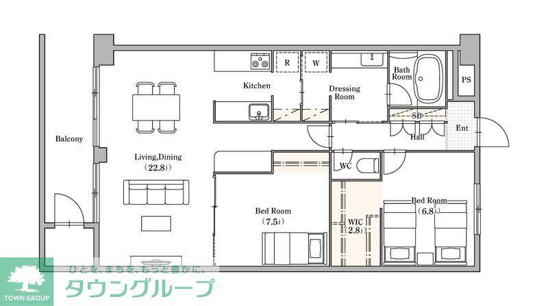 PLENDY浦和別所(2LDK/5階)の間取り写真