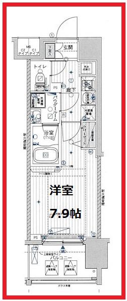 メインステージ浅草入谷II(1K/6階)の間取り写真