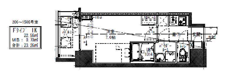 S-RESIDENCE福島玉川DEUX(1K/8階)の間取り写真
