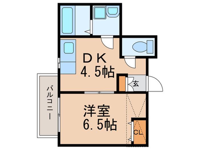 ルート浦園VII(1DK/1階)の間取り写真