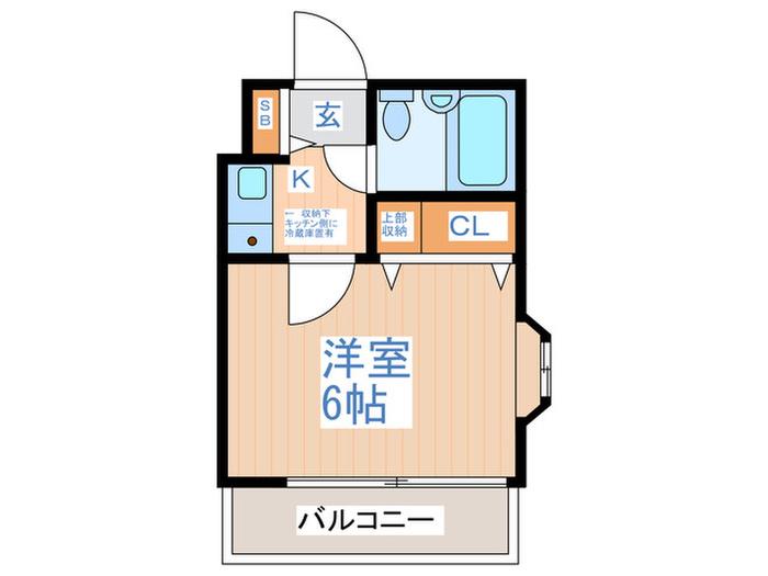 ロワール祐天寺(1K/2階)の間取り写真