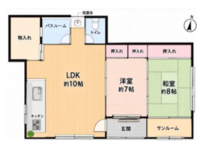 塩焼2丁目テラス(2SLDK/1階)の間取り写真