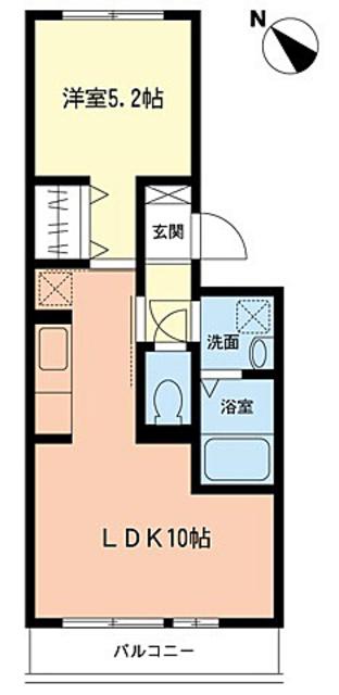 リヴェール(1LDK/3階)の間取り写真