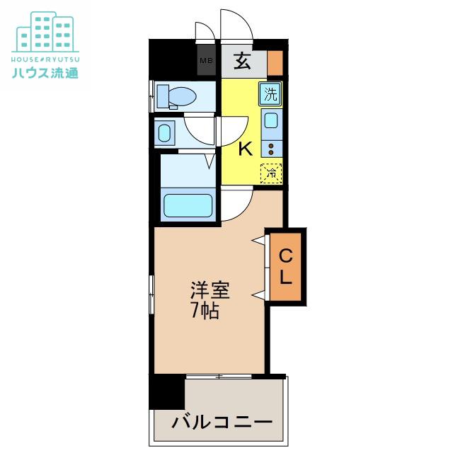 RESIDENCE赤迫(1K/1階)の間取り写真