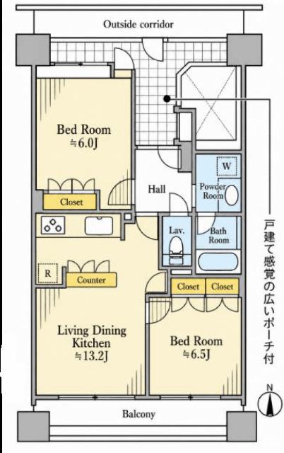 サンクタス両国アークウェルス(2LDK/3階)の間取り写真