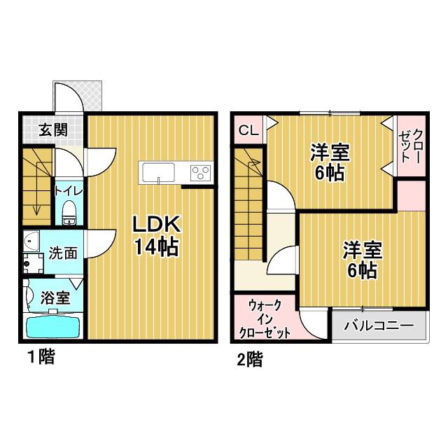 M COURT BABA(2LDK/1階)の間取り写真