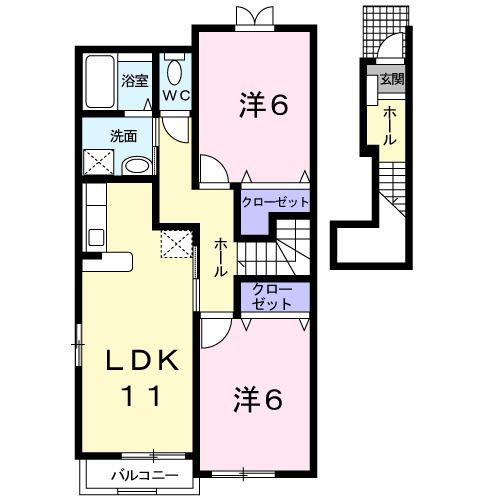 セルバ・リーオ(2LDK/2階)の間取り写真