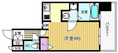 アドバンス西梅田II(ワンルーム/8階)の間取り写真