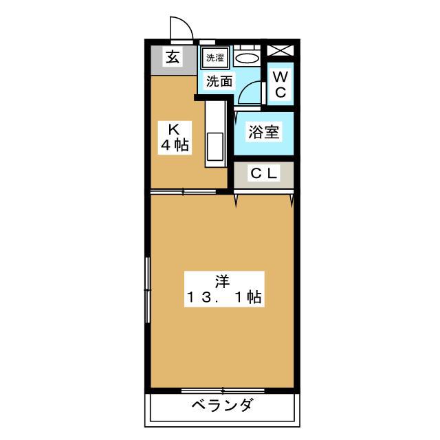 マンションベイビュー(1K/2階)の間取り写真