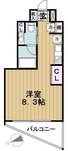 レジデンス雪谷大塚(ワンルーム/3階)の間取り写真