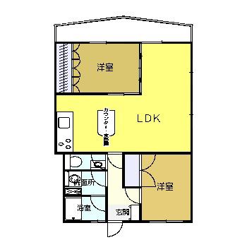 マンション識名12(2LDK/7階)の間取り写真