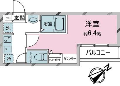 K-TERRACE WARABI(1K/1階)の間取り写真