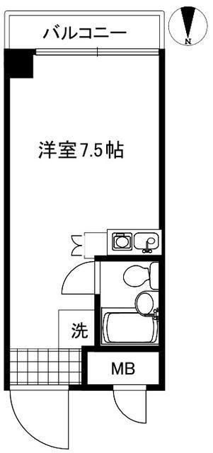 台ビル(ワンルーム/3階)の間取り写真
