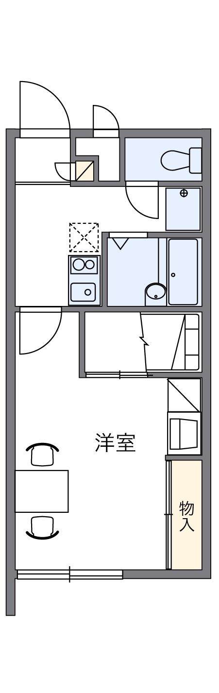 フォレスト(1K/1階)の間取り写真